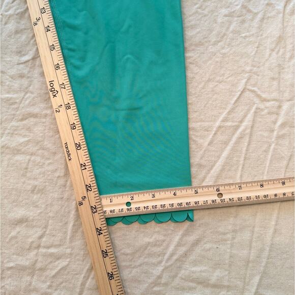 Aqua Athletic NWT | Aqua Green Scalloped Hem Leggings | size XL - Picture 4 of 7